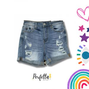 Short de mezclilla destruido Azul